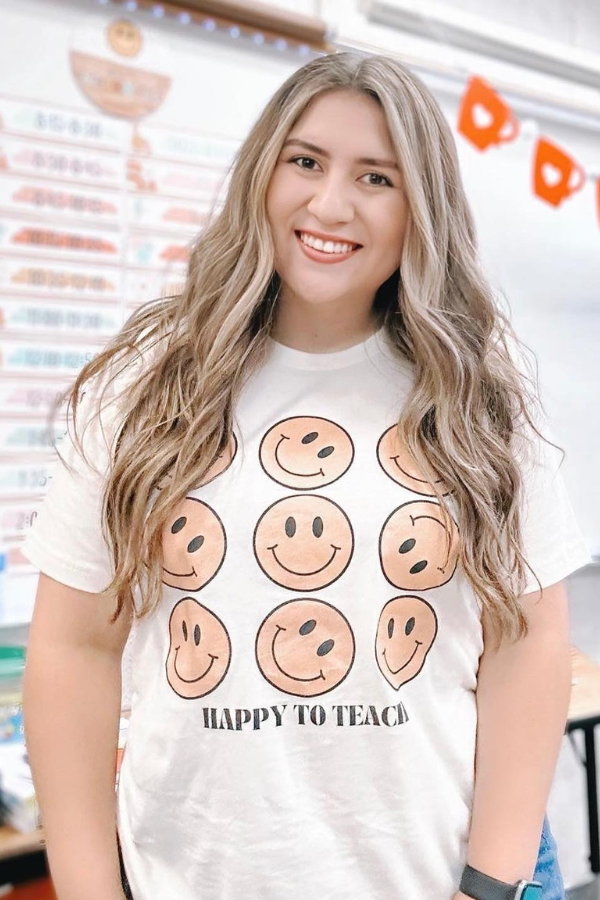 Happy to Teach Smiley Graphic Tee