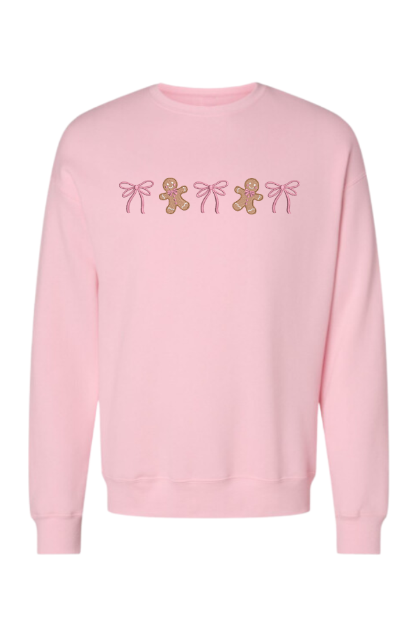 Pink Gingerbread Embroidered Crewneck Sweatshirt
