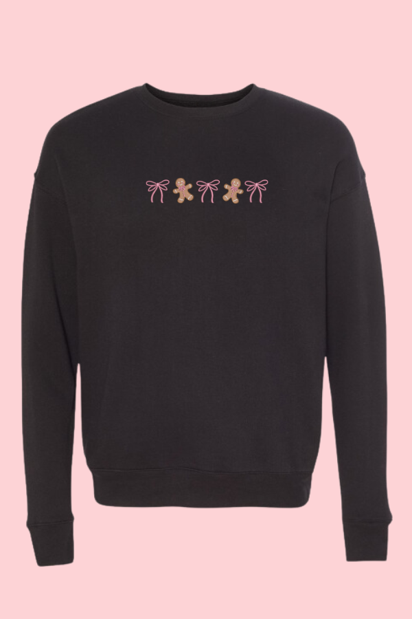 Pink Gingerbread Embroidered Crewneck Sweatshirt
