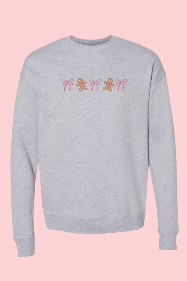 Pink Gingerbread Embroidered Crewneck Sweatshirt