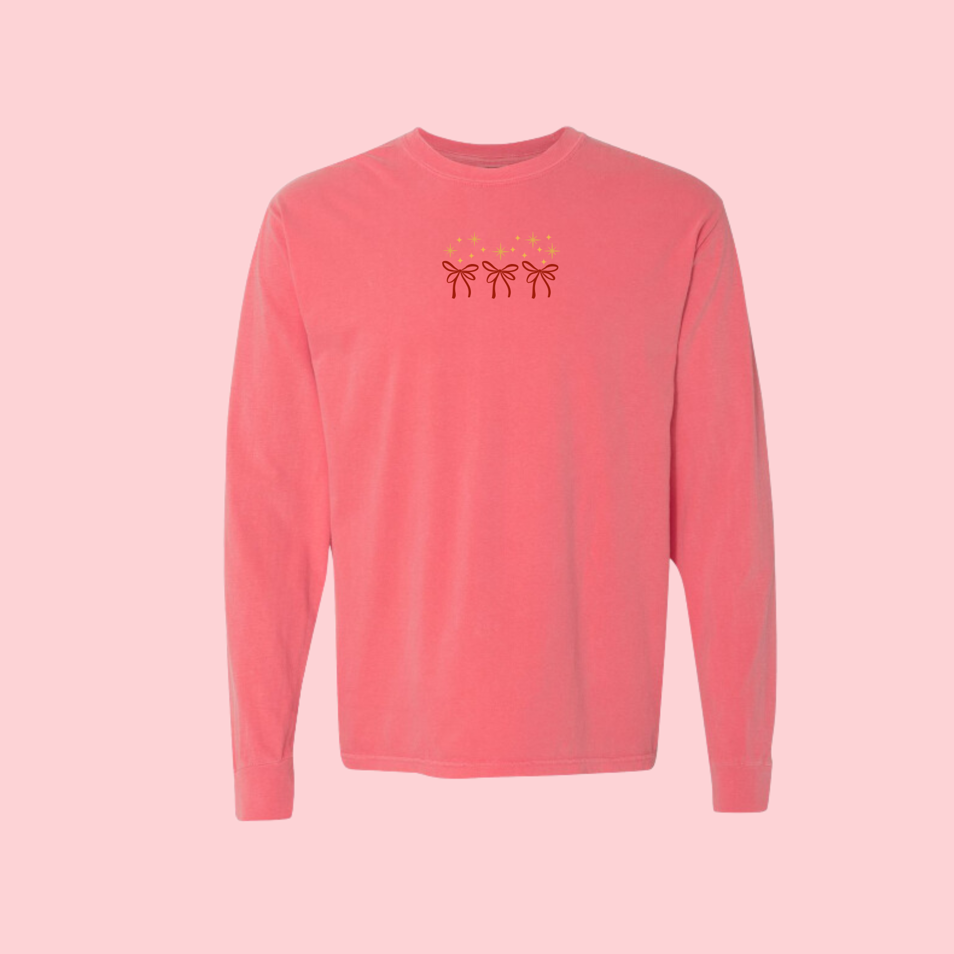 Embroidered Three Bows Long Sleeve