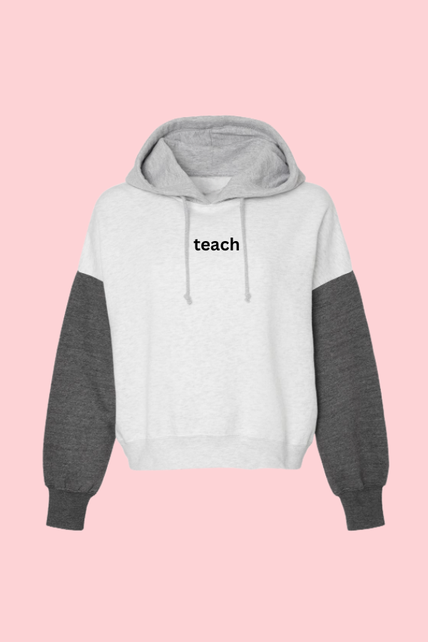 Teach Sueded Fleece Crop Hoodie