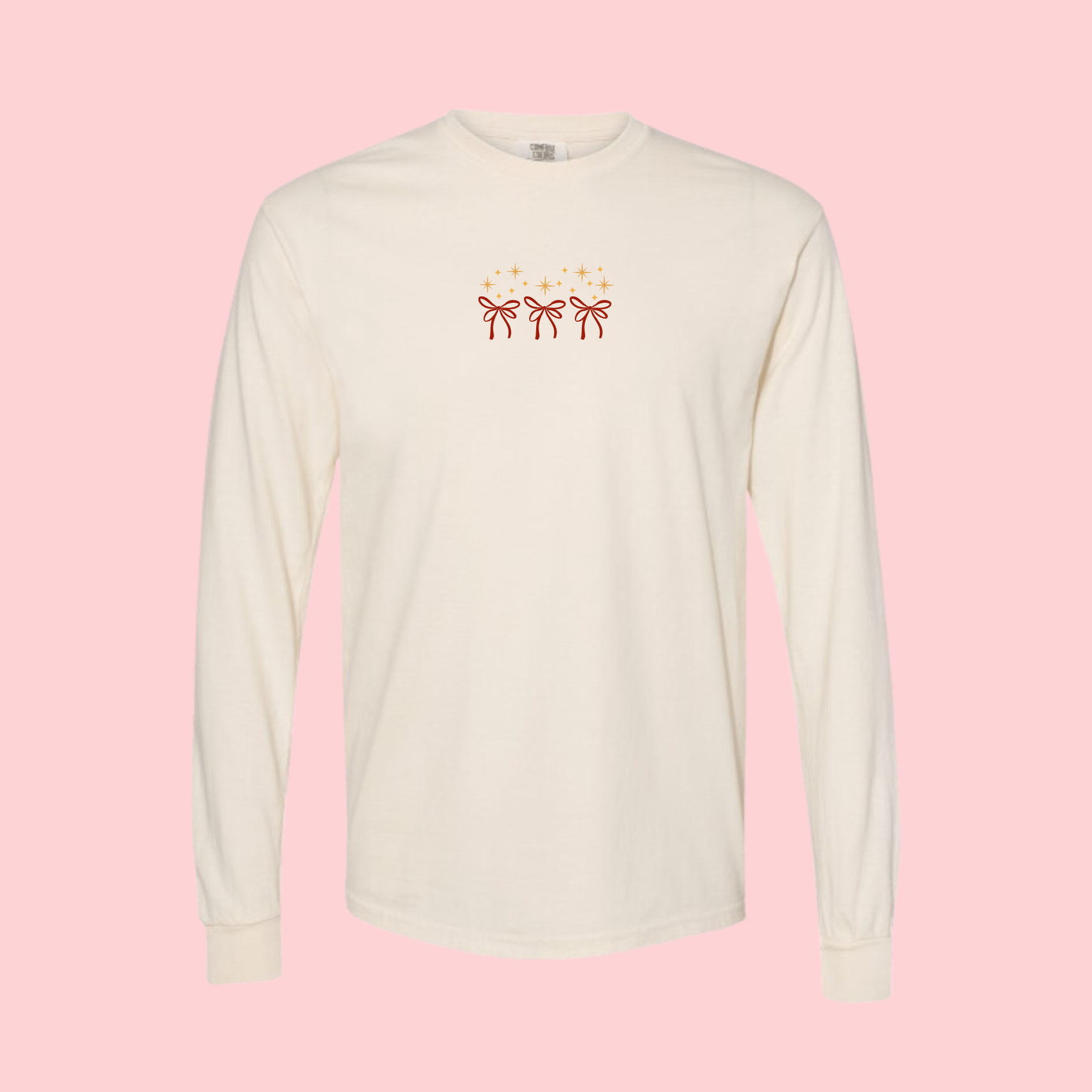 Embroidered Three Bows Long Sleeve