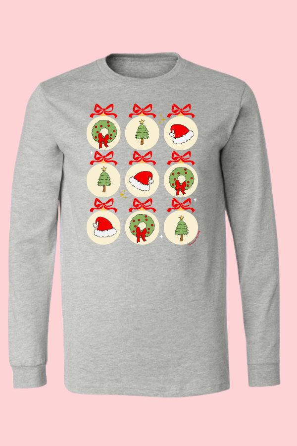 All the Bows & Ornaments Long Sleeve Tee