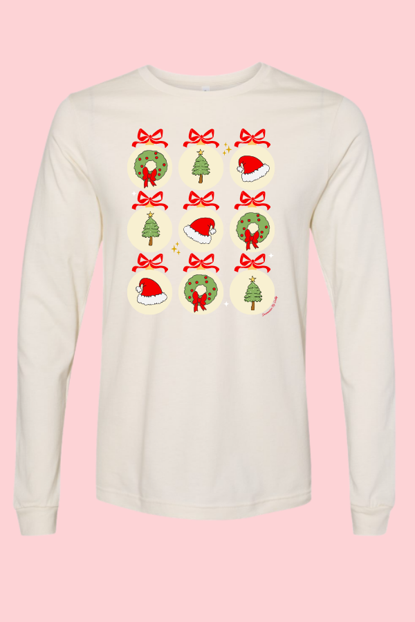 All the Bows & Ornaments Long Sleeve Tee