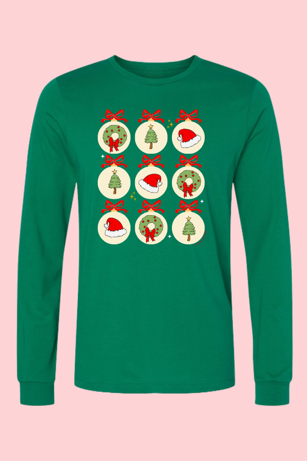 All the Bows & Ornaments Long Sleeve Tee