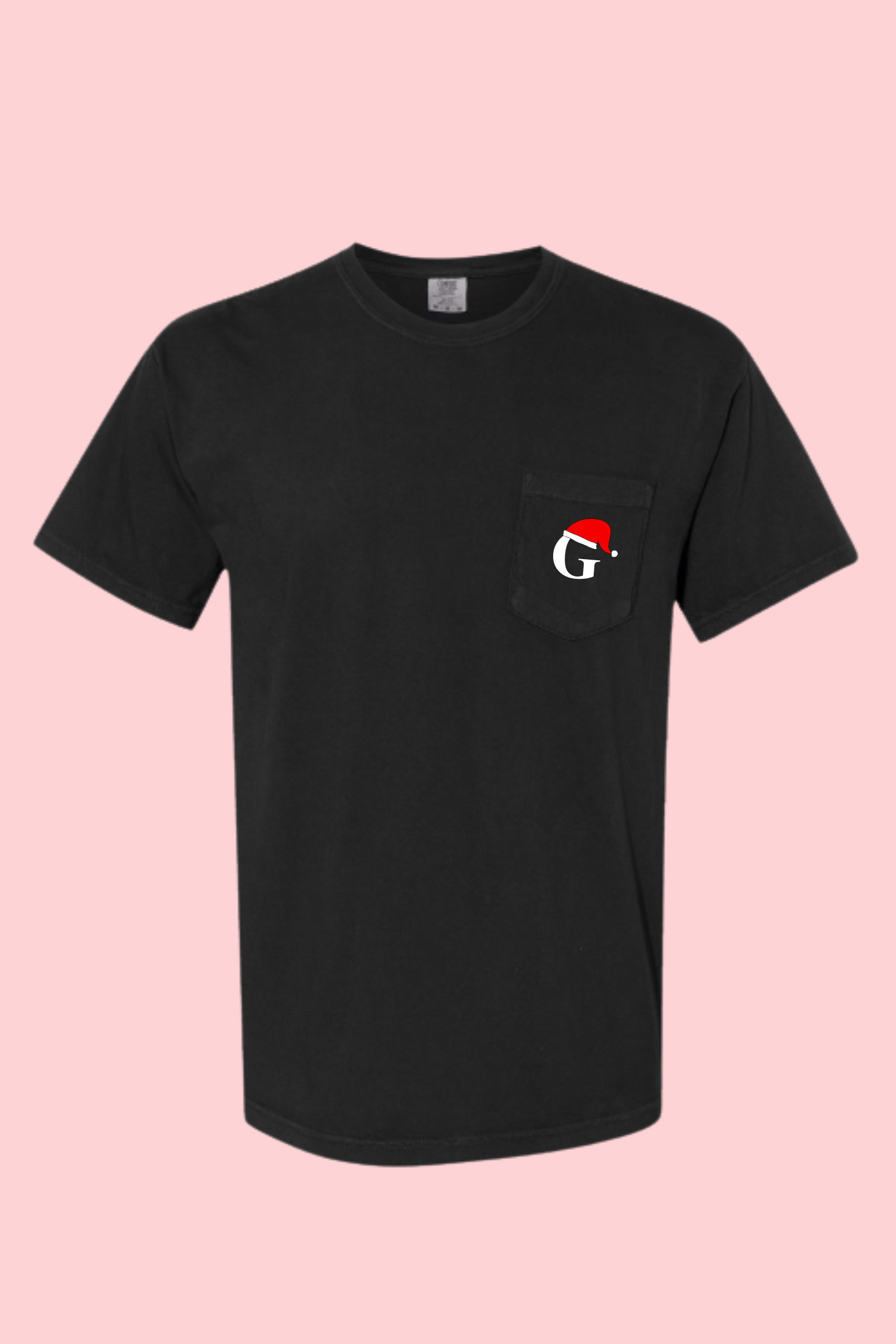 Santa Hat Initial Embroidered Tee