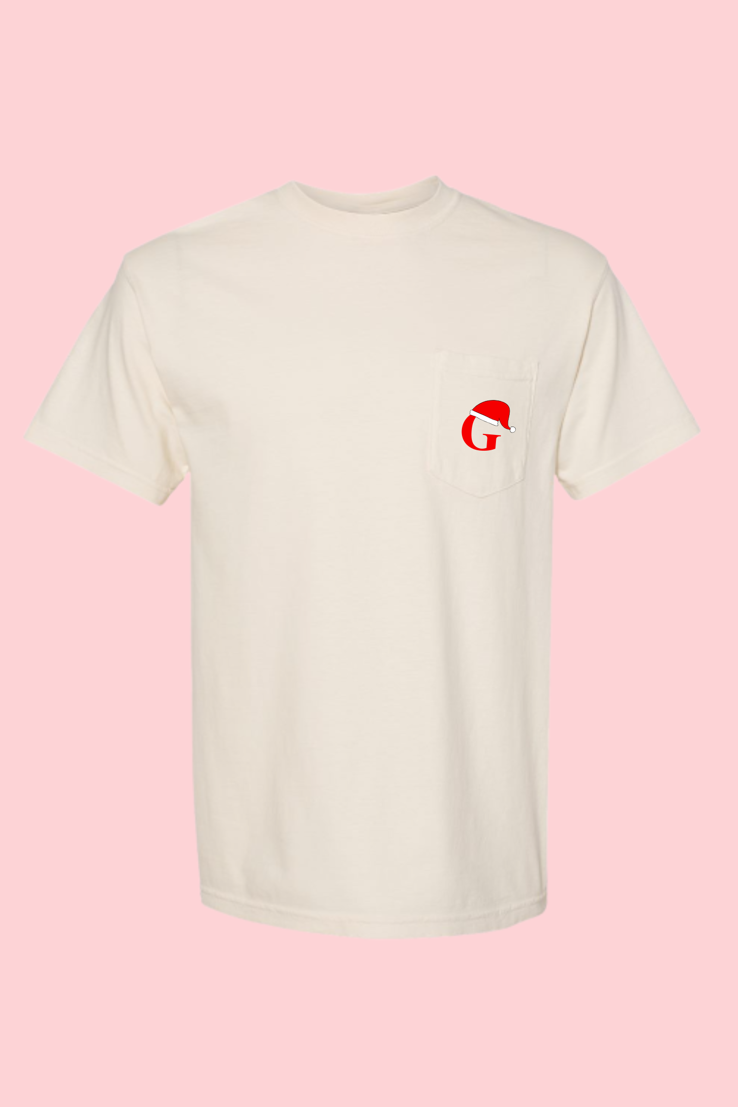 Santa Hat Initial Embroidered Tee