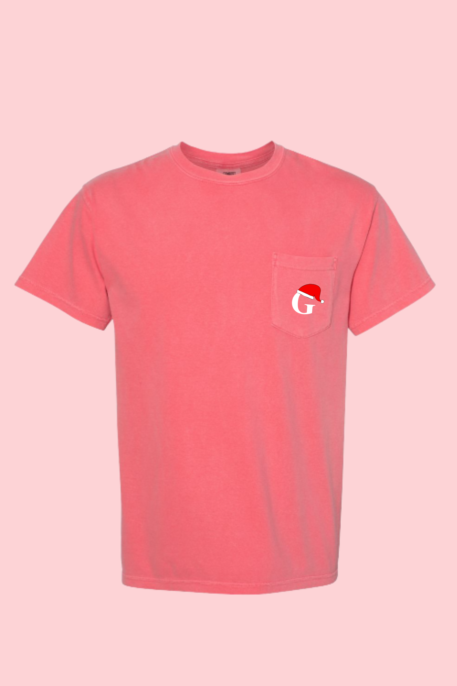 Santa Hat Initial Embroidered Tee