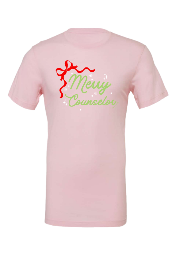 Red Bow Merry Counselor Tee