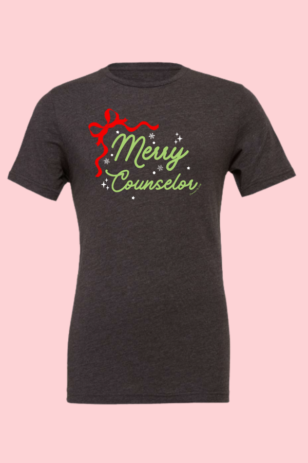 Red Bow Merry Counselor Tee