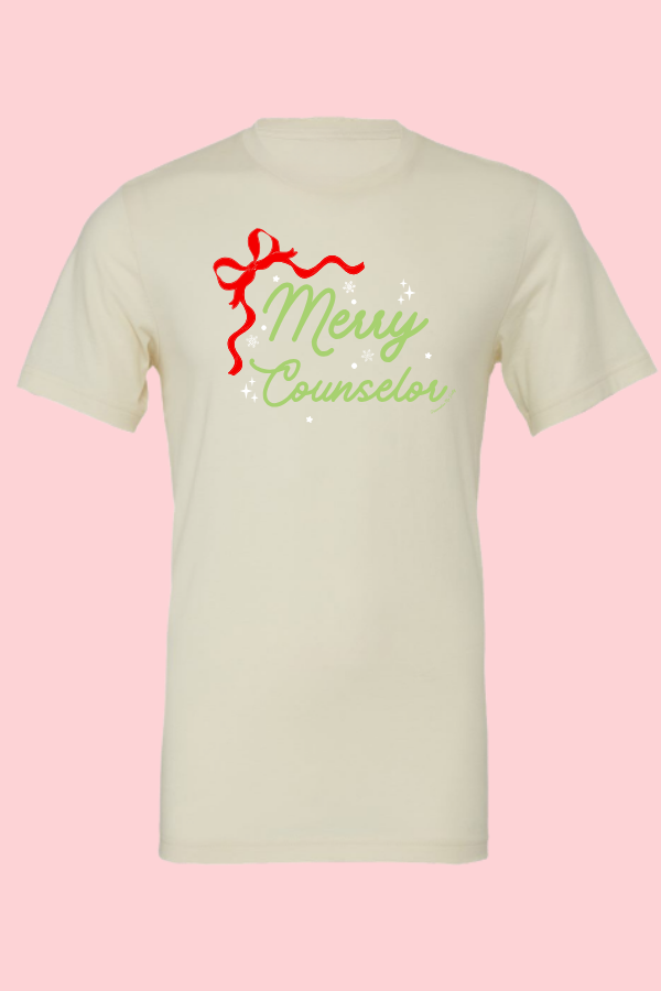 Red Bow Merry Counselor Tee