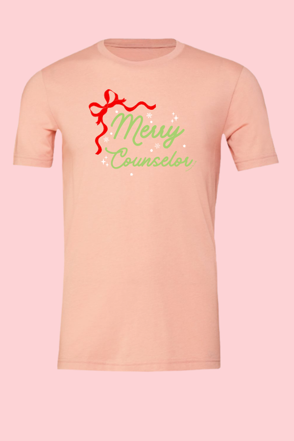 Red Bow Merry Counselor Tee