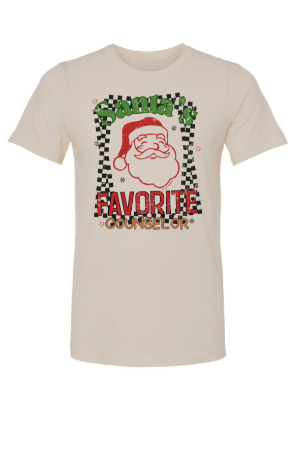 Santa’s Favorite Counselor Retro Tee
