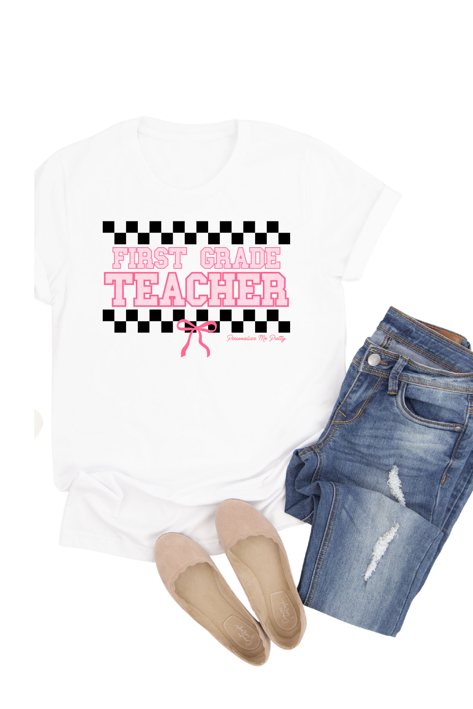 Personalized Grade Level Checkered Shirt