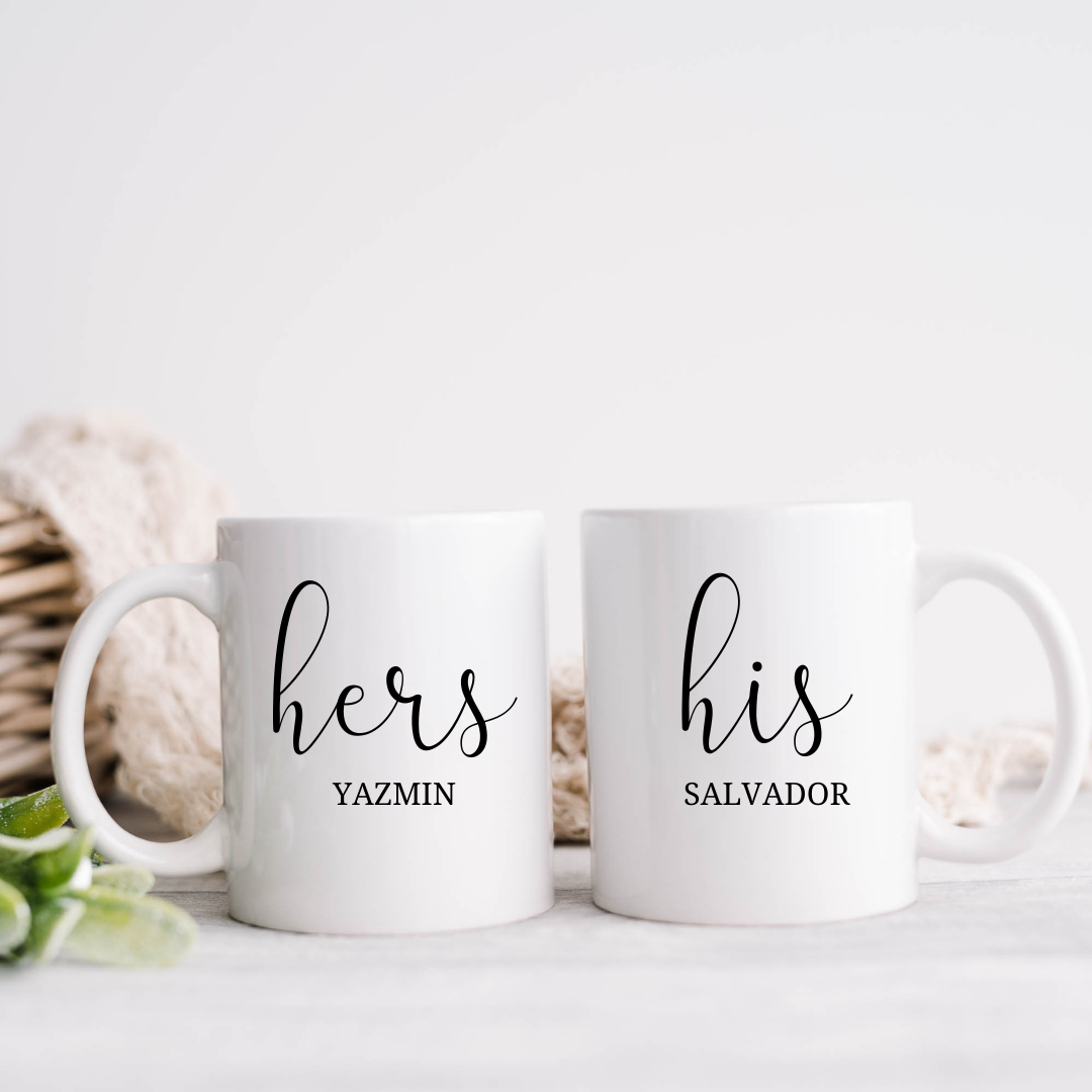 His & Hers Name Mug Set