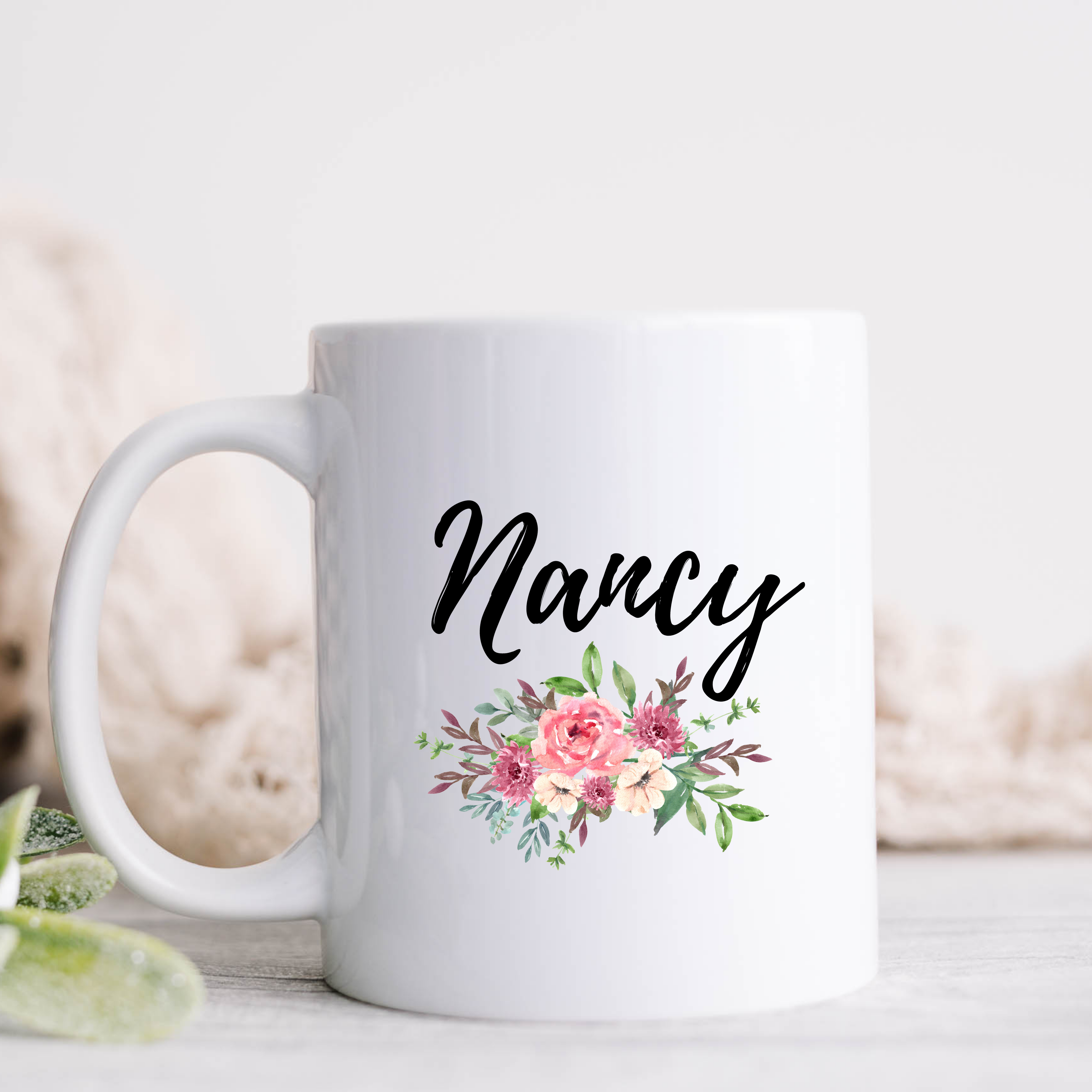 Personalized Flower Mug